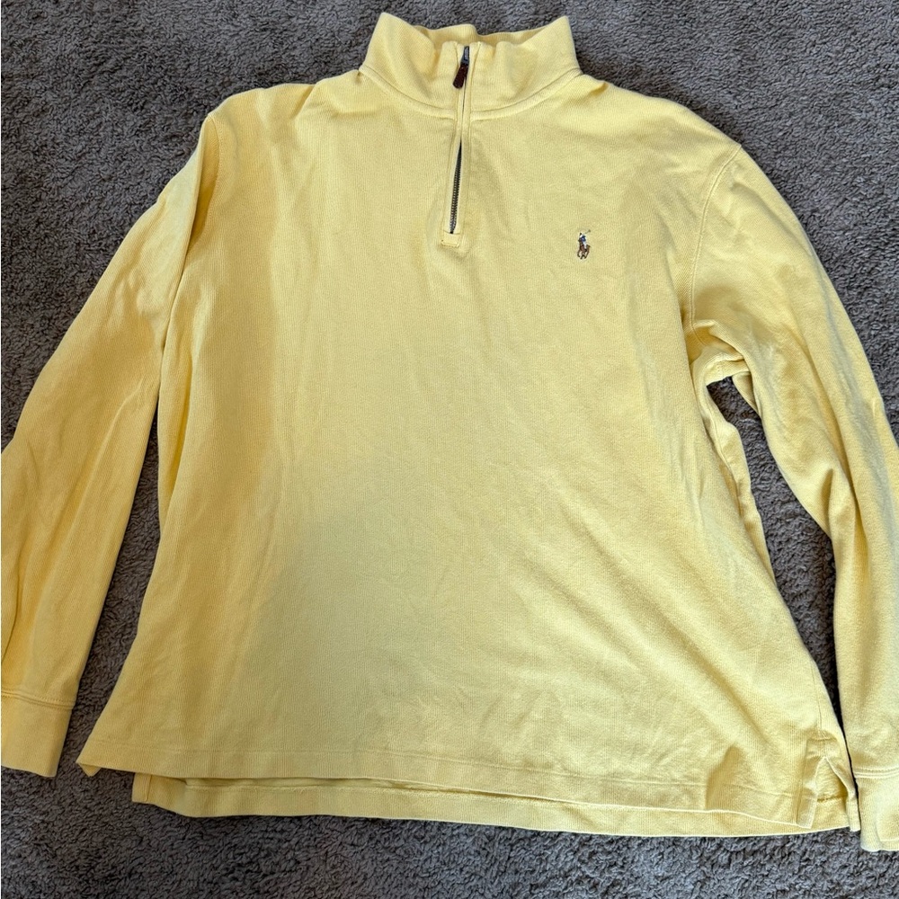 Polo Ralph Lauren Estate Rib Yellow Quarter Zip pullover shirt